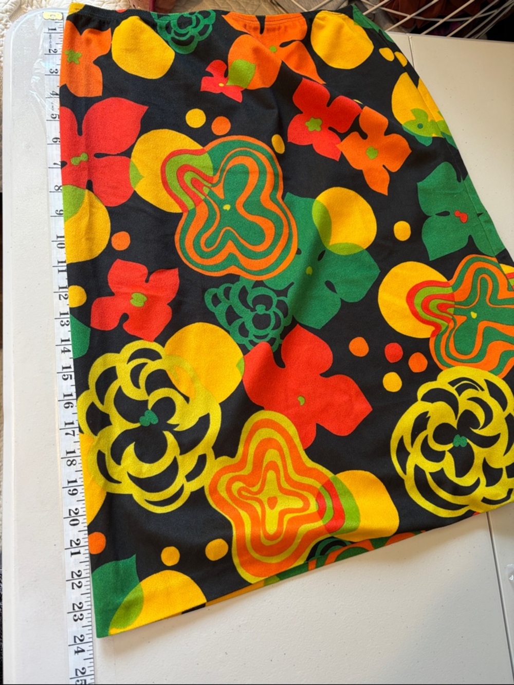 Vintage Anni Anna Kuan Floral Midi Pencil Size Small 70s Retro Statement Artsy - Picture 7 of 7
